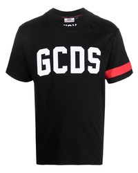 T-shirt girocollo stampata nera e bianca di Gcds