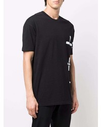 T-shirt girocollo stampata nera e bianca di Thom Krom