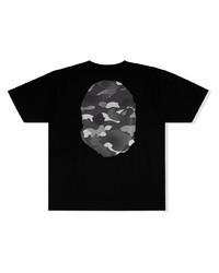 T-shirt girocollo stampata nera e bianca di A Bathing Ape