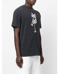 T-shirt girocollo stampata nera e bianca di Palm Angels
