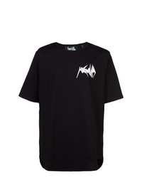 T-shirt girocollo stampata nera e bianca di Haculla