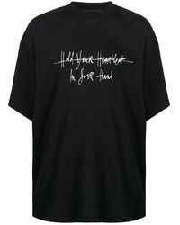 T-shirt girocollo stampata nera e bianca di Haider Ackermann