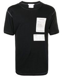 T-shirt girocollo stampata nera e bianca di Helmut Lang