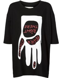 T-shirt girocollo stampata nera e bianca di Henrik Vibskov