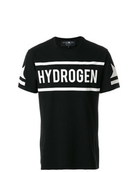 T-shirt girocollo stampata nera e bianca di Hydrogen