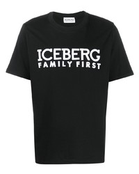 T-shirt girocollo stampata nera e bianca di Iceberg