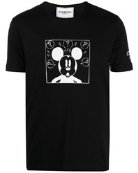 T-shirt girocollo stampata nera e bianca di Iceberg