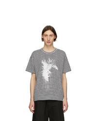 T-shirt girocollo stampata nera e bianca di Isabel Benenato