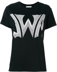 T-shirt girocollo stampata nera e bianca di J.W.Anderson