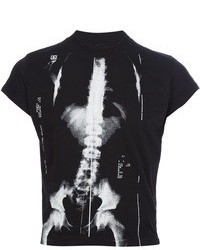 T-shirt girocollo stampata nera e bianca di Jean Paul Gaultier