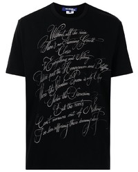 T-shirt girocollo stampata nera e bianca di Junya Watanabe MAN