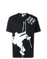 T-shirt girocollo stampata nera e bianca di Junya Watanabe MAN