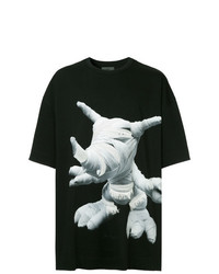 T-shirt girocollo stampata nera e bianca di Juun.J