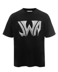 T-shirt girocollo stampata nera e bianca di JW Anderson
