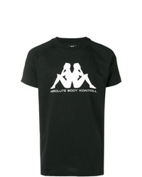 T-shirt girocollo stampata nera e bianca di Kappa Kontroll