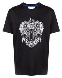 T-shirt girocollo stampata nera e bianca di Koché