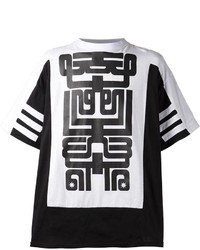 T-shirt girocollo stampata nera e bianca di Kokon To Zai