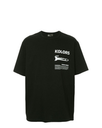 T-shirt girocollo stampata nera e bianca di Kolor