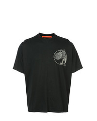 T-shirt girocollo stampata nera e bianca di Komakino