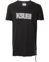 T-shirt girocollo stampata nera e bianca di Ksubi