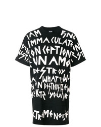 T-shirt girocollo stampata nera e bianca di Ktz