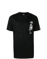 T-shirt girocollo stampata nera e bianca di Lanvin