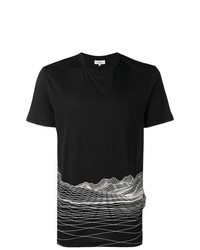T-shirt girocollo stampata nera e bianca di Les Benjamins