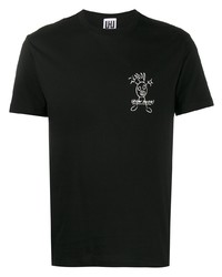 T-shirt girocollo stampata nera e bianca di Les Hommes Urban