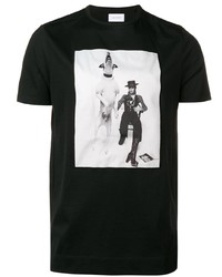 T-shirt girocollo stampata nera e bianca di Limitato