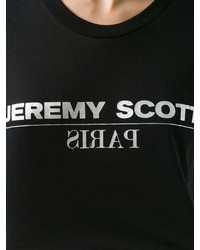 T-shirt girocollo stampata nera e bianca di Jeremy Scott