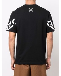 T-shirt girocollo stampata nera e bianca di Kenzo