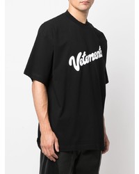 T-shirt girocollo stampata nera e bianca di Vetements