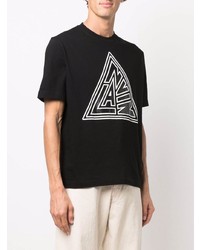 T-shirt girocollo stampata nera e bianca di Lanvin