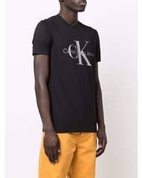 T-shirt girocollo stampata nera e bianca di Calvin Klein