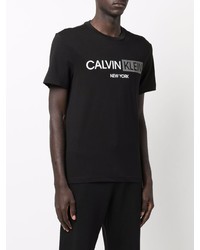 T-shirt girocollo stampata nera e bianca di Calvin Klein