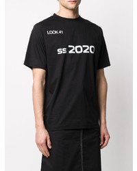 T-shirt girocollo stampata nera e bianca di Xander Zhou