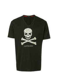 T-shirt girocollo stampata nera e bianca di Loveless