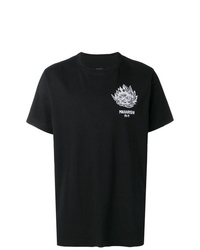 T-shirt girocollo stampata nera e bianca di Maharishi