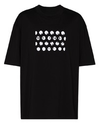 T-shirt girocollo stampata nera e bianca di Maison Margiela