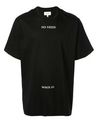 T-shirt girocollo stampata nera e bianca di Makavelic