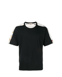 T-shirt girocollo stampata nera e bianca di Marni