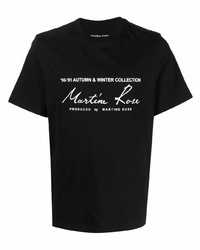 T-shirt girocollo stampata nera e bianca di Martine Rose