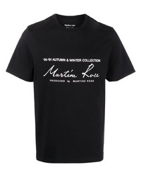 T-shirt girocollo stampata nera e bianca di Martine Rose