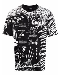 T-shirt girocollo stampata nera e bianca di Mauna Kea
