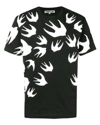 T-shirt girocollo stampata nera e bianca di McQ Alexander McQueen