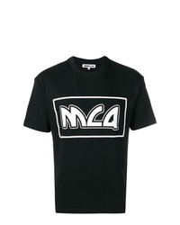 T-shirt girocollo stampata nera e bianca di McQ Alexander McQueen