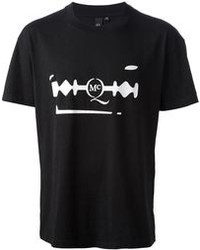 T-shirt girocollo stampata nera e bianca di McQ by Alexander McQueen