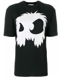 T-shirt girocollo stampata nera e bianca di MCQ
