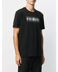T-shirt girocollo stampata nera e bianca di Dirk Bikkembergs