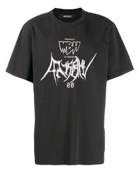 T-shirt girocollo stampata nera e bianca di Misbhv